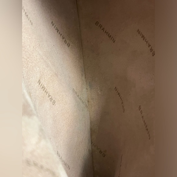 BRAHMIN JULIAN GRAPHITE W GOLD ACCT-MELBOURNE CROC EMBOSSED LEATHER SHOULDER BAG - Picture 14 of 15